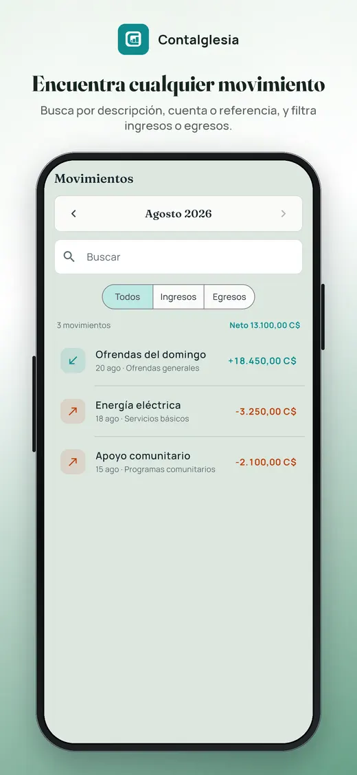 ContaIglesia — pantalla 2