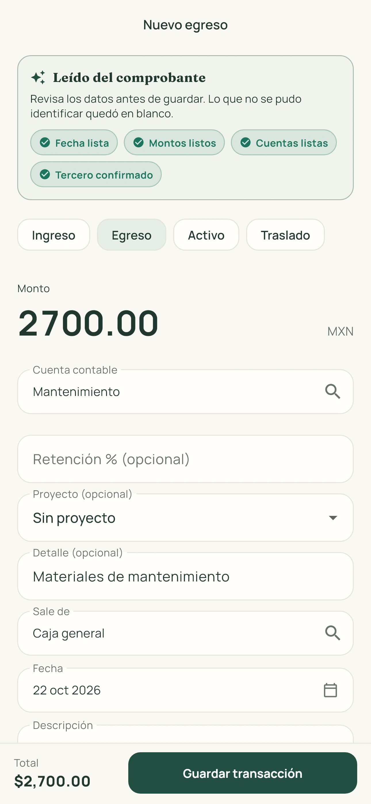 ContaIglesia: Del comprobante a un egreso listo para revisar